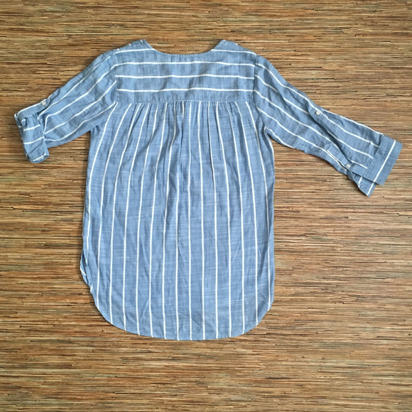 Nine West Jeans Lucy Shirt Top Blouse Blue Stripe - Picture 2 of 8